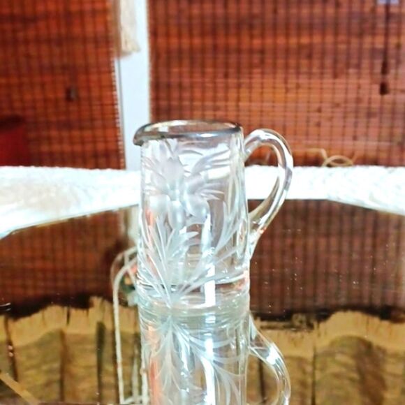 Princess house Etched Crystal Small Milk Pitcher - Picture 1 of 9